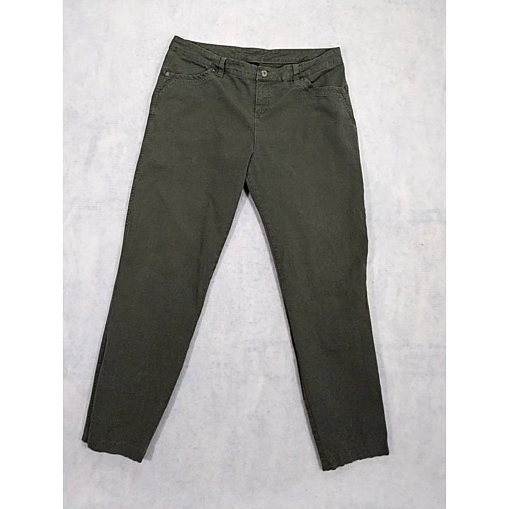 KUHL Legendary Pants Women 16 Tapered Straight Stretch Canvas Olive Green Hiking